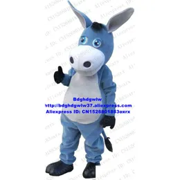 Trajes da mascote azul burro mascote traje adulto personagem dos desenhos animados roupa terno mercado hipermercado exposição pedagógica zx1666