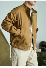 Giacche da uomo Vintage Casual Cotone Autunno Colletto alla coreana Stile minimalista basic Primavera Cappotto marrone Abiti retrò anni '90