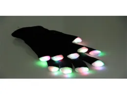 Neuheit LED blinkende Handschuhe Bunte Finger Licht Handschuh Weihnachten Halloween Party Dekorationen leuchtende Handschuh Party Rave Prop Wholes8850234