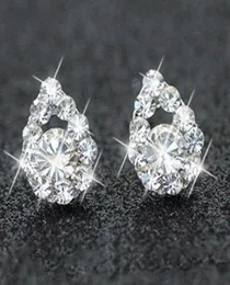 Silverpläterad strass diamantörhängen brud smycken bröllop örhängen kväll fest smycken kvinnor prom sydkorea039s anti6949403