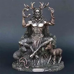 Статуи из смолы Cernunnos Сидящая статуя Скульптура Фигура кельтского бога Статуя подземного мира для украшения дома и сада 210727310p