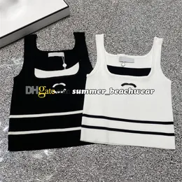 Sexy Tank Tops Stylish Short Style Knit Vest Designer Printed Knitted Camisole Women Slim Fit Knit Tops Sports Vest