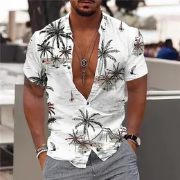 2023 Coconut Tree Shirts Für Männer 3d Gedruckt Herren Hawaiian Shirt Strand 5xl Kurzarm Mode Tops T Mann Bluse camisa 240301