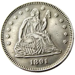 US-Münzen 1891 P O S Sitzender Liberty-Quater-Dollar, versilbert, Bastelkopie, Münze, Messingornamente, Heimdekorationszubehör, 235 l