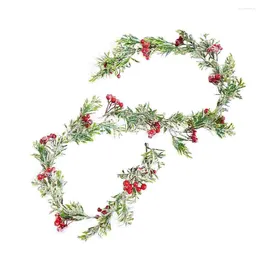 Decorative Flowers Decorate Christmas Rattan Tree Decorations Pine Garland Mantle Pvc Red Fruits Branch
