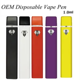 Anpassad uppladdningsbar engångsvapspenna E-cigaretter 280mAh Batteri Tom 1 ml PODS Vaporizer Pens Cartridge med View Window OEM Color Logo