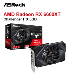 Ny ASROCK AMD RADEON RX 6600 XT Challenger Itx 8GB Grafikkort RX6600XT GDDR6 128bit videokort GPU Desktop Placa de Video