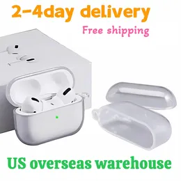 För Apple AirPods Pro 2 Airpod 3 PRO -HEADFAL ACCEPTORER TPU Transparent Silicone Protective Earphone Cover Wireless Charging stockproof Case