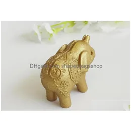 لحفلات أخرى لحفلات الحفلات 100pcs Gold Lucky Elephant Place Card Carders/PO حامل الزفاف دش الزفاف وإسقاط الهدايا المنزل Ga dhoux