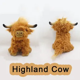 Simulação de vaca Highland Scottish Highland Cow Doll brinquedo de pelúcia