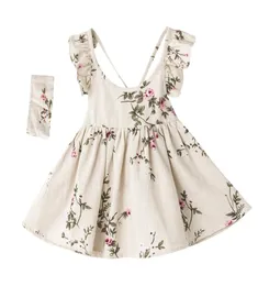 Dziewczęce rękawy kwieciste sukienki kwiatowe Summer Butique Butique 17y Małe dziewczynki pościelowe szelki na plaży sukienki wysokie kwalifikacje 9036787