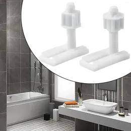 Toalettstol täcker 2st plast Vita gångjärn Full set bultar skruvar badrum reparationssats tillbehör