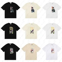 デザイナーTシャツの男性Rhudeシャツ夏メンズTシャツファッションUSAハイストリートトレンディブランドクラシックデザインカップ