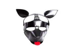 Neues Design Hundeform Maulkorb Welpenmaske mit Kopf-Bondage-Haube für männlich-weiblich Fetisch BDSM sinnliches Spiel Kostüm Maske Zentai Gimp Sl6082841