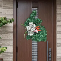 Dekorative Blumen Ostern Kranz mit Schleife Dekor künstliche Girlande Wandbehang Ornament für Festival Fenster Veranda Party