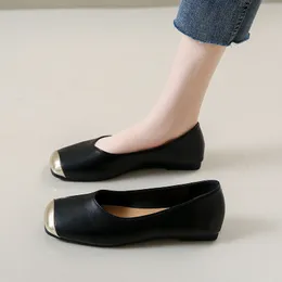 Treinador Sapatos Respiráveis Mulher GAI Gommino Lobo Creme Preto Tours Triplo Verdes Luz Boca Único Sapato Francês Flat Pequena Fragrância Colo 71