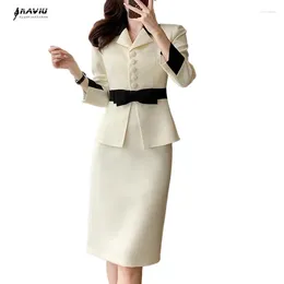 Two Piece Dress NAVIU 2024 Spring Arrivals Elegant Suit Set For Women Chic Jacket And Slim Skirt Fashionable Female Office Lady
