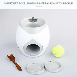 Etkileşimli oyuncaklar evcil hayvan tenis topu fırlatma getirme makinesi kediler gıda dağıtım ödül oyunu eğitim aracı köpek yavaş besleyiciler y200330214a