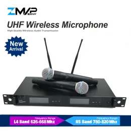 Microfoni True Diversity QLX24D Sistema wireless a doppio microfono con microfono trasmettitore portatile BETA58A per performance di karaoke vocale dal vivo