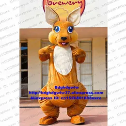 Mascot Costumes Brown Kangaroo Roo Mascot Costume Adult Cartoon Character Outfit Suit New Products Launching Early Childhood Teaching Zx2589