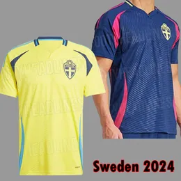 2024ユーロスウェーデンサッカージャージイブラヒモビッチナショナルチーム24 25フォースバーグヤンソンエクダルクルセフスキーサッカーシャツ男性セットキッズキットユニフォーム999