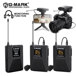 Mikrofone ASMR-Mikrofon GMARK Wireless Lavalier-Mikrofon mit 30 wählbaren Kanälen für DSLR-Kamera-Interviews, Telefon-Live-Show-Aufzeichnung