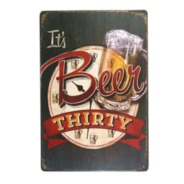 DL-It's Beer Thirty Metal Painting Club Bar Home Old Wall Art Hanging Logo Plack Decor256Q