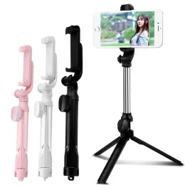 스틱 스틱 iPhone 용 Universal Wireless Bluetooth Selfie Stick 삼각대 Samsung Huawei Xiaomi 휴대 전화 셀카 스틱 셔터 360 회전