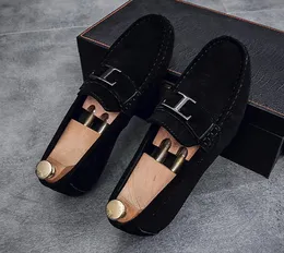 Men Suede nubuck leather Flats shoes Loafers Street dance wedding Party Shoes Sneaker Flats Luxury Breathable Casual Non-slip business Driving Shoes