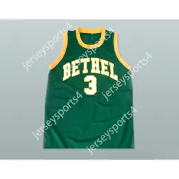 Niestandardowe dowolne nazwisko dowolna drużyna zielona i żółta Allen Iverson Bethel High School Basketball Jersey Nowy wszystkie zszyte rozmiar S M L XL XXL 3xl 4xl 5xl 6xl najwyższej jakości