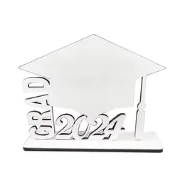 2024 Grad Cap Photo Frame SubliMation MDF Senior Graduation Photo Panel Blanks Bildram DIY Personliga examensgåvor