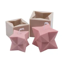 Ferramentas de artesanato Estrelas Seção Líquido Silicone Vela Molde Diy Cubóide Aroma Dardos Sabão 3D Estéreo Decoração Gesso Suprimentos Dois Tamanho Crysta323i