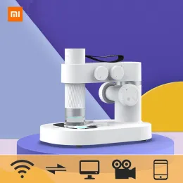 제어 Xiaomi Mijia Microscope 10000 생물 지능형 전자 현미경 홈 전문 휴대용 핸드 헬드 스탠드 AI Smart Mi