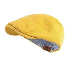 Berretto da uomo di marca invernale solido berretto piatto da donna primavera autunno berretto da sboy cappello da pittore elegante caldo y paraocchi cotone A88 240226