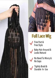 NXY Hair Wigs Kalyss 36 Inches Full Lace Front Knotless Box Braided Wigs With Baby Hair Super Long Synthetic Braids Wig For Black 5874780