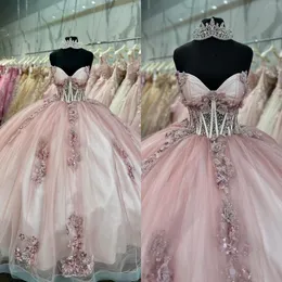 Dresses Gorgeous Princess Ball Gown Sweetheart Beads Appliques Vestido De Quinceanera Bpodice Sweet Masquerade Dress