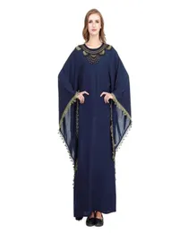 2019 New Muslim Dress Women Islamic Clothing Moroccan Kaftan Embroidery Lace Roake Abaya