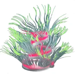 Ornamento di anemone di mare non tossico che brilla alla luce, morbido silicone, sfondo flessibile, simulazione, accessorio per piante, decorazione per acquario, 217 g