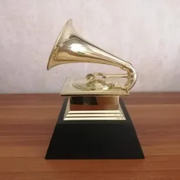 Dekorative Objekte Figuren 2021 Grammy Trophy Musik Souvenirs Award Statue Gravur 11 Maßstab Metal Modern Moderne Golden C262V