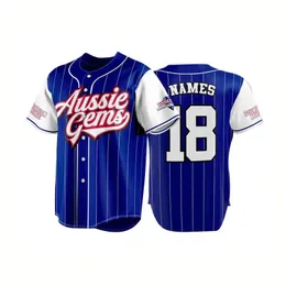 Top Quality Design Sublimated Baseball Uniform Shirt Custom Printing Unisex Vintage Baseball Sportswear 240305