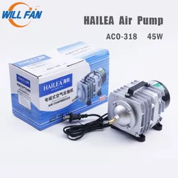 Will Fan Hailea Air Pump 45W ACO-318 Electrical Magnetic Air Compressor For Laser Cutter Machine 70L min Oxygen pump Fish3166