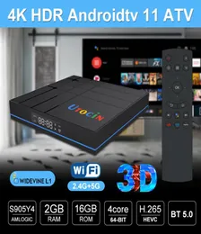 New arrival Utocin S12 Amlogic S905Y4 Androidtv 110 Widevine L1 TV Box 2GB 16GB Dual WiFi Bluetooth Voice Remote Control Power Me8395705