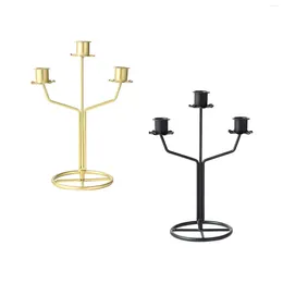 Candle Holders Taper Holder 3 Arm Candelabra Party Valentine's Day Metal Candlestick