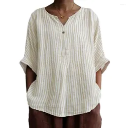 女性用ブラウス女性プルオーバーシャ​​ツシックなビンテージプリントブラウス通気性vネックトップルーズフィットハーフスリーブTシャツ薄い