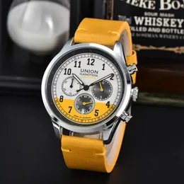 Unio Wrist Watches for Men 2024 New Mens Watches Six Needles All Work Work Quartz Watch عالية الجودة أعلى العلامة التجارية الفاخرة كرونوغراف جلدية هدية أزياء الأزياء