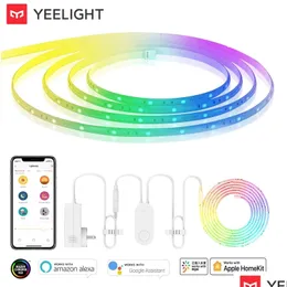 Controle remoto inteligente versão global yeelight aurora tira de luz inteligente 1s rgb colorf wifi 2m a 10m 60 led lightstripe para app otuht