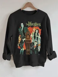 Hoodies femininos halloween filme de terror gráfico moletom letras outono moda casual para mulher básica cor sólida alta qualidade streetwear