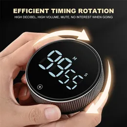 Cronometro magnetico a led Conto alla rovescia che regola il timer visivo automatico Promemoria rotante per cucina Aspirazione Movimento elettronico muto 240308