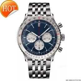 Breit Watches 2023 Mens Automatic Breit Watch Leather Strap Blue Black Sapphire Wristwatches Super Luminous