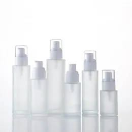 20ml 30ml 40ml 50ml Pompa per lozione spray Bottiglia di emulsione di vetro Nero Bianco Tappo di plastica Contenitori cosmetici Bottiglie F3341 Dltvf Gxpbc